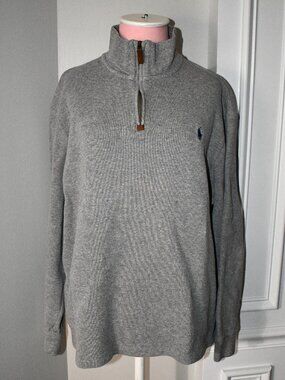 Polo Ralph Lauren Quarter Zip Pullover in Light Grey Size: XLarge Great Conditio